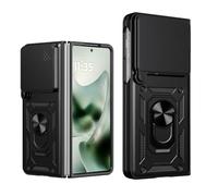 ESHUYI Coque pour Motorola Razr Fold avec Lentille Coulissante Couverture et Support Rotatif, Anti-Chute Étui Housse Compatible avec Support De Voiture Magnétique, Noir