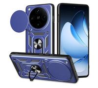 ESHUYI® Coque pour Oppo Find X8 Pro 5G avec Lentille Coulissante Couverture et Support Rotatif, Anti-Chute Étui Housse Compatible avec Support De Voiture Magnétique, Bleu