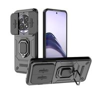 ESHUYI® Coque pour Realme 13 Pro 5G/Realme 13 Pro+ 5G avec Lentille Coulissante Couverture et Support Rotatif, Anti-Chute Étui Housse Compatible avec Support De Voiture Magnétique, Noir