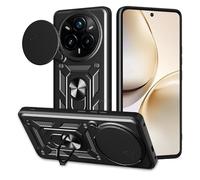 ESHUYI® Coque pour Realme 14 Pro avec Lentille Coulissante Couverture et Support Rotatif, Anti-Chute Étui Housse Compatible avec Support De Voiture Magnétique, Noir