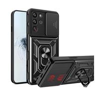 ESHUYI® Coque pour Red Magic 10 Pro/10 Pro+ avec Lentille Coulissante Couverture et Support Rotatif, Anti-Chute Étui Housse Compatible avec Support De Voiture Magnétique, Noir