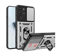 ESHUYI® Coque pour Red Magic 10 Pro/10 Pro+ avec Lentille Coulissante Couverture et Support Rotatif, Anti-Chute Étui Housse Compatible avec Support De Voiture Magnétique, Argent