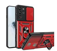 ESHUYI® Coque pour Red Magic 10 Pro/10 Pro+ avec Lentille Coulissante Couverture et Support Rotatif, Anti-Chute Étui Housse Compatible avec Support De Voiture Magnétique, Rouge