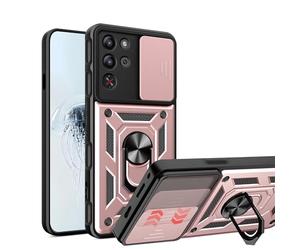 ESHUYI® Coque pour Red Magic 10 Pro/10 Pro+ avec Lentille Coulissante Couverture et Support Rotatif, Anti-Chute Étui Housse Compatible avec Support De Voiture Magnétique, Or Rose