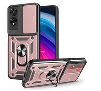 ESHUYI® Coque pour TCL 505 avec Lentille Coulissante Couverture et Support Rotatif, Anti-Chute Étui Housse Compatible avec Support De Voiture Magnétique, Or Rose