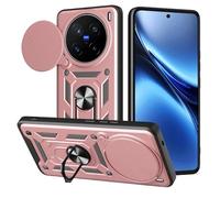 ESHUYI® Coque pour Vivo X200 Pro 5G avec Lentille Coulissante Couverture et Support Rotatif, Anti-Chute Étui Housse Compatible avec Support De Voiture Magnétique, Or Rose