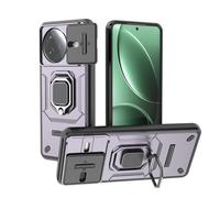 ESHUYI® Coque pour Xiaomi Poco F7 Pro avec Lentille Coulissante Couverture et Support Rotatif, Anti-Chute Étui Housse Compatible avec Support De Voiture Magnétique, Violet