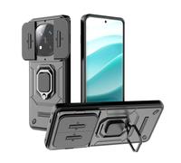 ESHUYI® Coque pour Xiaomi Redmi Note 14 Pro Plus(Pro+) 5G avec Lentille Coulissante Couverture et Support Rotatif, Anti-Chute Étui Housse Compatible avec Support De Voiture Magnétique, Noir