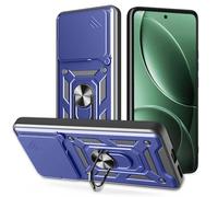 ESHUYI Coque pour ZTE Blade A35e 4G avec Lentille Coulissante Couverture et Support Rotatif, Anti-Chute Étui Housse Compatible avec Support De Voiture Magnétique, Bleu