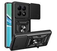 ESHUYI Coque pour ZTE Blade A56 4G avec Lentille Coulissante Couverture et Support Rotatif, Anti-Chute Étui Housse Compatible avec Support De Voiture Magnétique, Noir