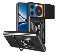 ESHUYI® Coque pour ZTE Nubia Music avec Lentille Coulissante Couverture et Support Rotatif, Anti-Chute Étui Housse Compatible avec Support De Voiture Magnétique, Noir