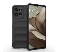 ESHUYI® Coque Silicone Liquide pour Motorola Edge 50 5G (Noir) avec Protection Anti-germes et Doublure Douce en Microfibre, Housse Full Body Protection Étui Antichoc