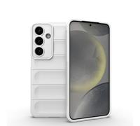ESHUYI® Coque Silicone Liquide pour Samsung Galaxy S25 (Blanc) avec Protection Anti-germes et Doublure Douce en Microfibre, Housse Full Body Protection Étui Antichoc