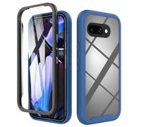 ESHUYI Coque Transparente pour Google Pixel 10a Antichoc Housse Full Body Protection, Étui Antipoussière Incassable [avec Protecteur D'écran], Bleu Foncé