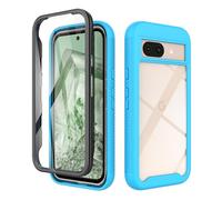 ESHUYI® Coque Transparente pour Google Pixel 9a Antichoc Housse Full Body Protection, Étui Antipoussière Incassable [avec Protecteur D'écran], Bleu Clair