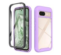 ESHUYI® Coque Transparente pour Google Pixel 9a Antichoc Housse Full Body Protection, Étui Antipoussière Incassable [avec Protecteur D'écran], Violet Clair