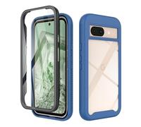 ESHUYI® Coque Transparente pour Google Pixel 9a Antichoc Housse Full Body Protection, Étui Antipoussière Incassable [avec Protecteur D'écran], Bleu Foncé