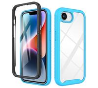 ESHUYI® Coque Transparente pour iPhone 16e Antichoc Housse Full Body Protection, Étui Antipoussière Incassable [avec Protecteur D'écran], Bleu Clair