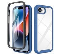 ESHUYI® Coque Transparente pour iPhone 16e Antichoc Housse Full Body Protection, Étui Antipoussière Incassable [avec Protecteur D'écran], Bleu Foncé