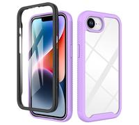 ESHUYI® Coque Transparente pour iPhone 16e Antichoc Housse Full Body Protection, Étui Antipoussière Incassable [avec Protecteur D'écran], Violet Clair