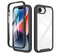 ESHUYI® Coque Transparente pour iPhone 16e Antichoc Housse Full Body Protection, Étui Antipoussière Incassable [avec Protecteur D'écran], Noir