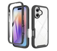 ESHUYI® Coque Transparente pour iPhone 17 Antichoc Housse Full Body Protection, Étui Antipoussière Incassable [avec Protecteur D'écran], Noir