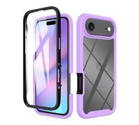 ESHUYI® Coque Transparente pour iPhone Air Antichoc Housse Full Body Protection, Étui Antipoussière Incassable [avec Protecteur D'écran], Violet Clair