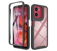 ESHUYI® Coque Transparente pour Motorola Moto E15/Moto G05 Antichoc Housse Full Body Protection, Étui Antipoussière Incassable [avec Protecteur D'écran], Noir
