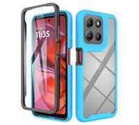 ESHUYI® Coque Transparente pour Motorola Moto G15 Antichoc Housse Full Body Protection, Étui Antipoussière Incassable [avec Protecteur D'écran], Bleu Clair