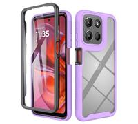 ESHUYI® Coque Transparente pour Motorola Moto G15 Antichoc Housse Full Body Protection, Étui Antipoussière Incassable [avec Protecteur D'écran], Violet Clair