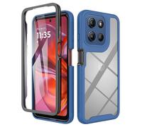 ESHUYI® Coque Transparente pour Motorola Moto G15 Antichoc Housse Full Body Protection, Étui Antipoussière Incassable [avec Protecteur D'écran], Bleu Foncé