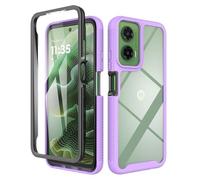 ESHUYI® Coque Transparente pour Motorola Moto G35 5G Antichoc Housse Full Body Protection, Étui Antipoussière Incassable [avec Protecteur D'écran], Violet Clair