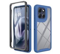 ESHUYI Coque Transparente pour Motorola Moto G86 Antichoc Housse Full Body Protection, Étui Antipoussière Incassable [avec Protecteur D'écran], Bleu Foncé