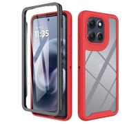 ESHUYI Coque Transparente pour Motorola Moto G86 Antichoc Housse Full Body Protection, Étui Antipoussière Incassable [avec Protecteur D'écran], Rouge