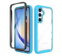 ESHUYI® Coque Transparente pour Samsung Galaxy A17 5G/Galaxy A26 Antichoc Housse Full Body Protection, Étui Antipoussière Incassable [avec Protecteur D'écran], Bleu Clair