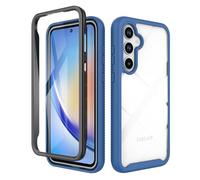 ESHUYI® Coque Transparente pour Samsung Galaxy A17 5G/Galaxy A26 Antichoc Housse Full Body Protection, Étui Antipoussière Incassable [avec Protecteur D'écran], Bleu Foncé