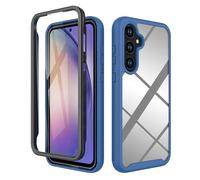 ESHUYI® Coque Transparente pour Samsung Galaxy A56 5G/Galaxy A36 5G Antichoc Housse Full Body Protection, Étui Antipoussière Incassable [avec Protecteur D'écran], Bleu Foncé