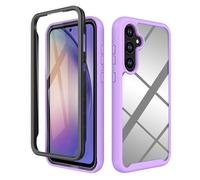 ESHUYI® Coque Transparente pour Samsung Galaxy A56 5G/Galaxy A36 5G Antichoc Housse Full Body Protection, Étui Antipoussière Incassable [avec Protecteur D'écran], Violet Clair