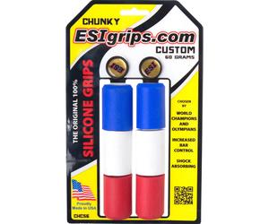 ESI Grips - Chunky - Poignée vélo Blue / White / Red - Taille unique