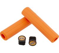 ESI Poignées de guidon en silicone nervurées épaisses orange 130 mm