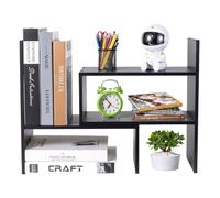 Esilihom Étagère de rangement de bureau, étagère de présentation réglable, polyvalente, fournitures de bureau, support extensible de style libre, noir