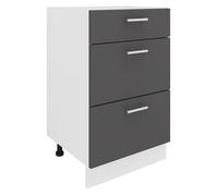 Esilo meuble bas de cuisine 50 cm 3 tiroirs blanc, gris.