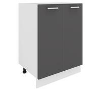 Esilo meuble bas de cuisine 60 cm 2 portes blanc, gris.