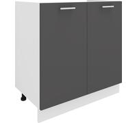 Esilo meuble bas de cuisine 80 cm pour évier blanc, gris.