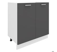 Esilo meuble bas de cuisine 80 cm pour évier blanc, gris.