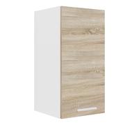 Esilo meuble haut de cuisine 30 cm 1 porte blanc,Reproduction chêne.