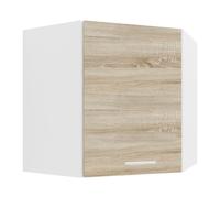 Esilo meuble haut de cuisine, armoire d'angle blanc, gris.