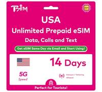 eSIM USA 14 jours. Données illimitées à haute vitesse, appels locaux et SMS sur le réseau T-Mobile (Hawaï inclus). Pas besoin d’attendre un colis ! Recevez l’eSIM le jour même par e-mail et commencez