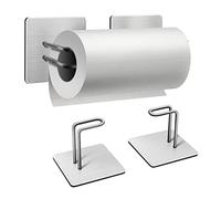 ESINAM Support magnétique pour essuietout Version améliorée Aimants puissants Support mural pour réfrigérateur et barbecue Support pour papier perforé à suspendre Acier inoxydable argenté