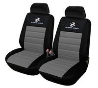 eSituro 2 Housses de siège pour Voiture Universelle,Couvre siège en Polyester Noir Gris